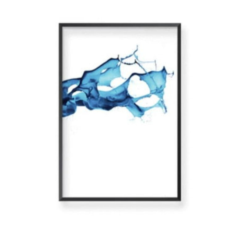 Kobalt Splash - Leinwand Wandkunst Gemälde