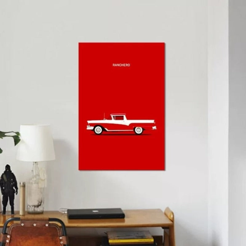 Roter Ford Ranchero – Leinwandbild