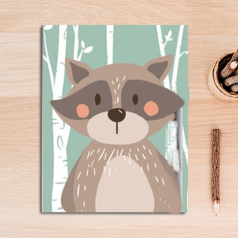 Waldtiere Kaninchen Fuchs Bär Kinderzimmer - Leinwandbild