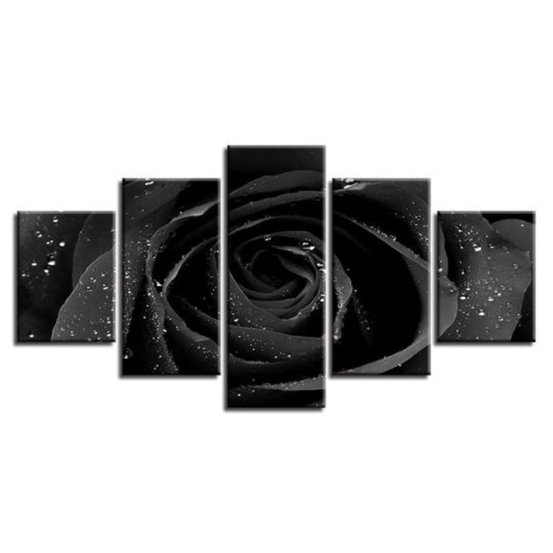 Schwarze Rose - Leinwand Wandkunst Gemälde