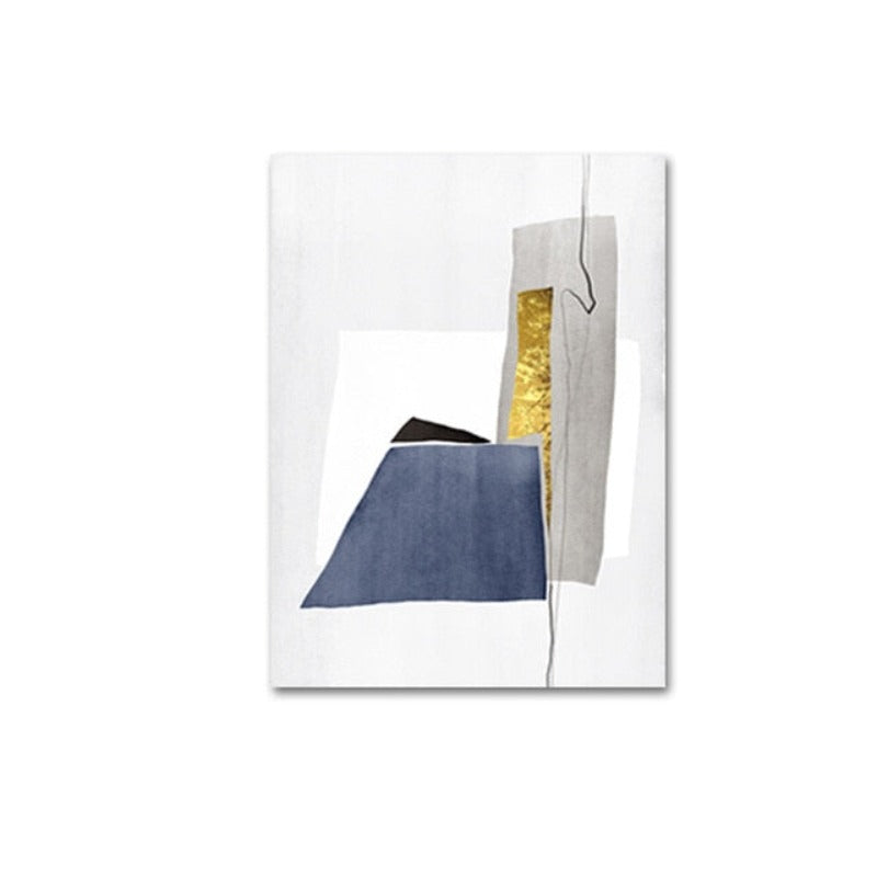 Blaues Goldmarmormuster - Leinwand Wandkunst Gemälde
