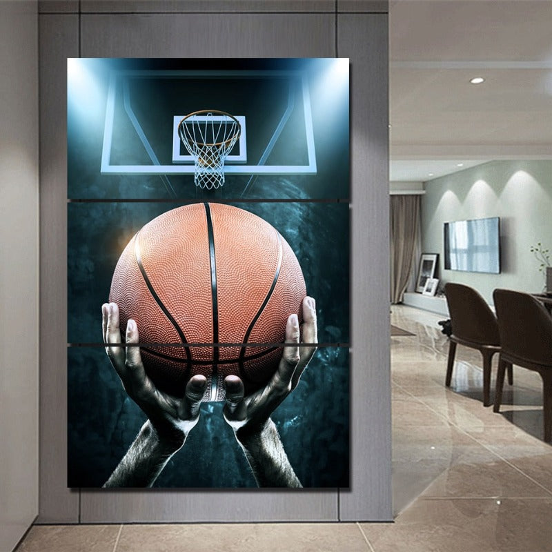 Basketball und Brett - Leinwand Wandkunst Malerei