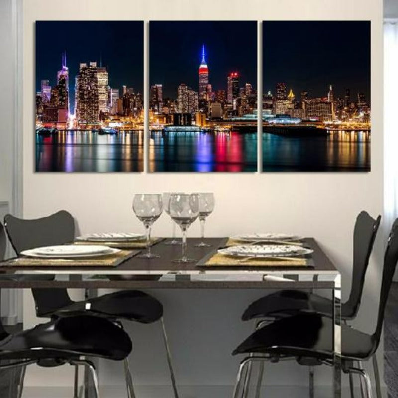 Nachtansicht von New York City – Leinwandbild