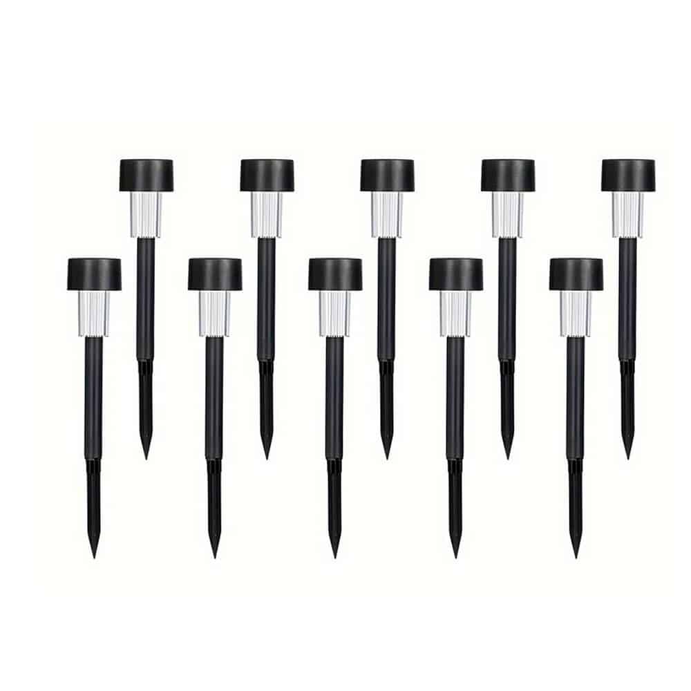 LED-Solarzellenlampen auf Spießen - Schwarz 10 Stk. | Karnz