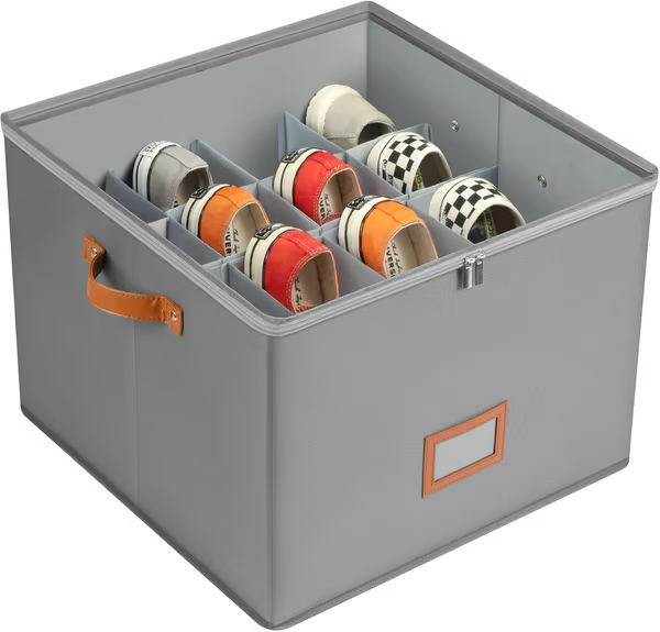 Faltbare Schuhbox aus Stoff mit Deckel | Karnz