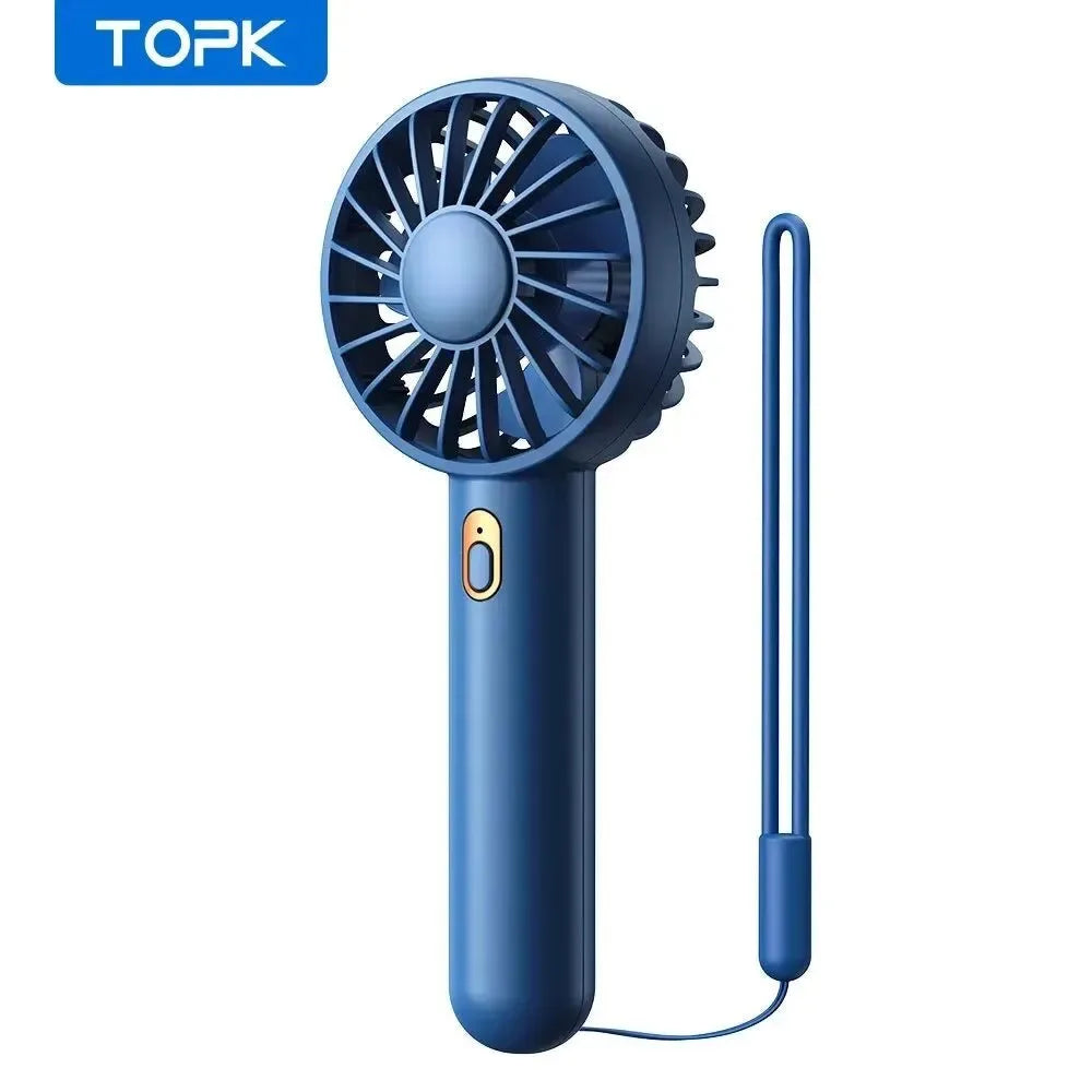 1800mAh wiederaufladbarer Mini tragbarer Ventilator - USB persönlicher Handventilator mit 3 Geschwindigkeiten für Zimmer, Camping und Innengebrauch | Karnz