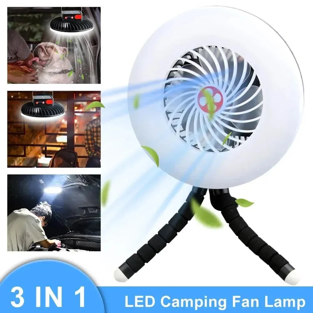 Multifunktionales Camping-Werkzeug - TYPE-C/Solarbetriebenes Lade-LED Camping Licht Ventilator | Karnz