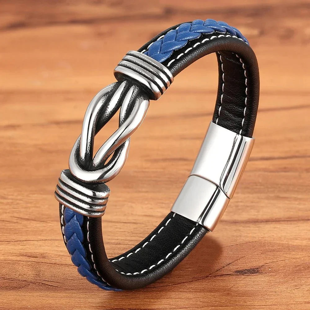 Karnz | Unisex Ewiger Liebes-Knoten Lederarmband