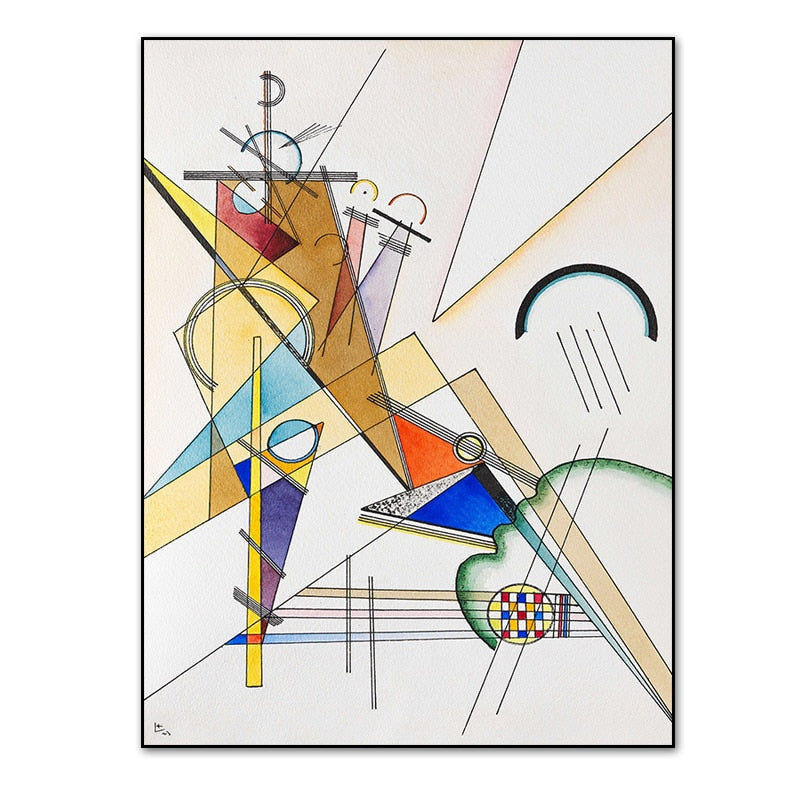Vintage Wassily Kandinsky Berühmtes abstraktes Gemälde - Leinwanddruck