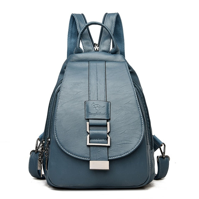 Premium Wasserabweisender Leder Rucksack für Frauen | Karnz