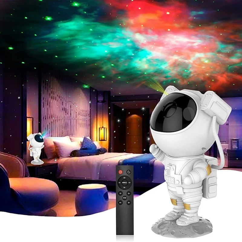 Astronaut Nachtlicht Projektor – LED Sternenhimmel Projektor für Kinderzimmer, Beruhigendes Nachtlicht mit Galaxie- und Weltraumprojektion, Dimmbar und Einstellbar | Karnz