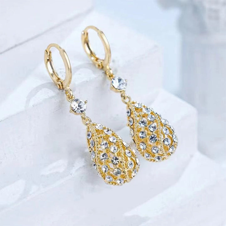 Modische Diamant Wasserfall Ohrringe Karnz