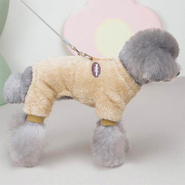 Fleece Haustier Elastischer Overall mit Leinenring Karnz