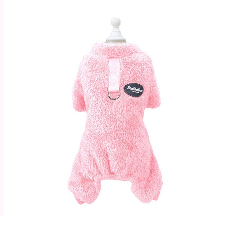 Fleece Haustier Elastischer Overall mit Leinenring Karnz