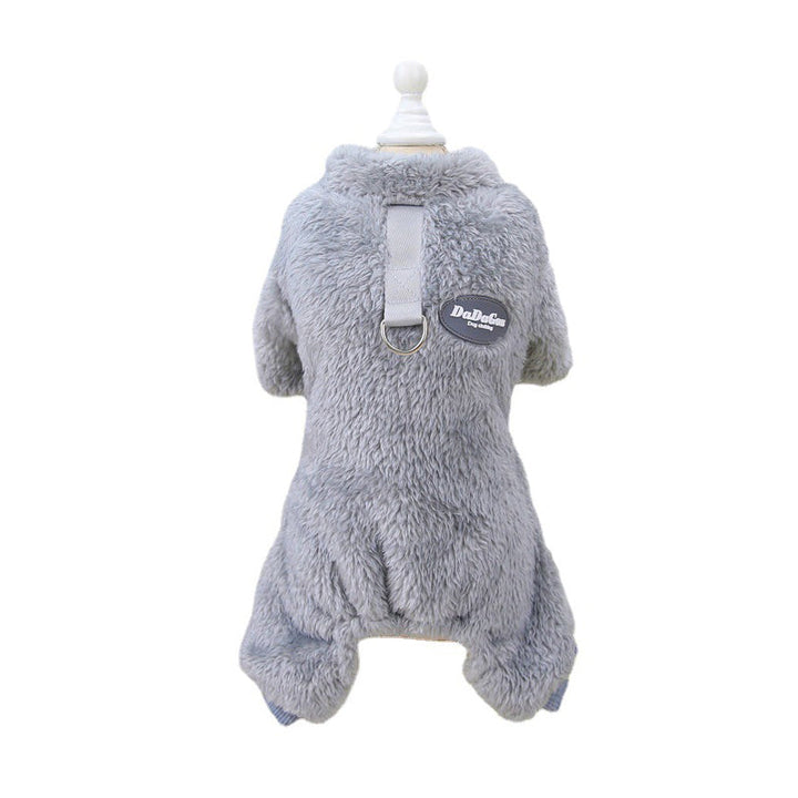 Fleece Haustier Elastischer Overall mit Leinenring Karnz