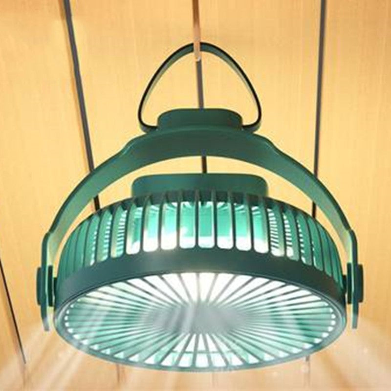 2-in-1 Wiederaufladbarer Tragbarer Hängeventilator / Tischventilator, mit Nachtlicht, 4 Einstellbare Windgeschwindigkeiten | Karnz