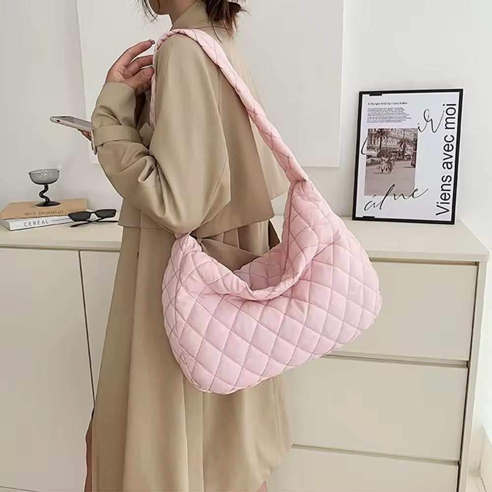 Gepolsterte Ballerina Extra Large Puffer Tote Crossbody Gepolsterte Schultertasche
