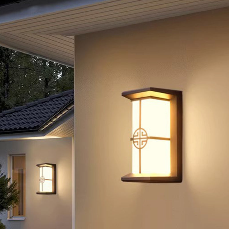 Modern Industrial Kubus Aluminium Akryl LED Wasserdicht Außen Wand Sconces Lampe Für Außenpatio | Karnz