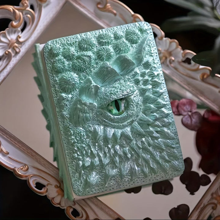 Karnz | Drachenauge 3D Prägung Journal - Handgefertigtes Harz Graviertes Notizbuch