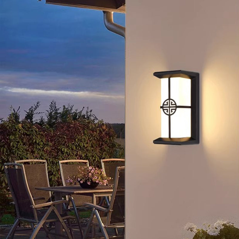 Modern Industrial Kubus Aluminium Akryl LED Wasserdicht Außen Wand Sconces Lampe Für Außenpatio | Karnz