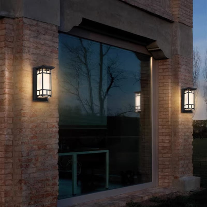 Modern Industrial Kubus Aluminium Akryl LED Wasserdicht Außen Wand Sconces Lampe Für Außenpatio | Karnz