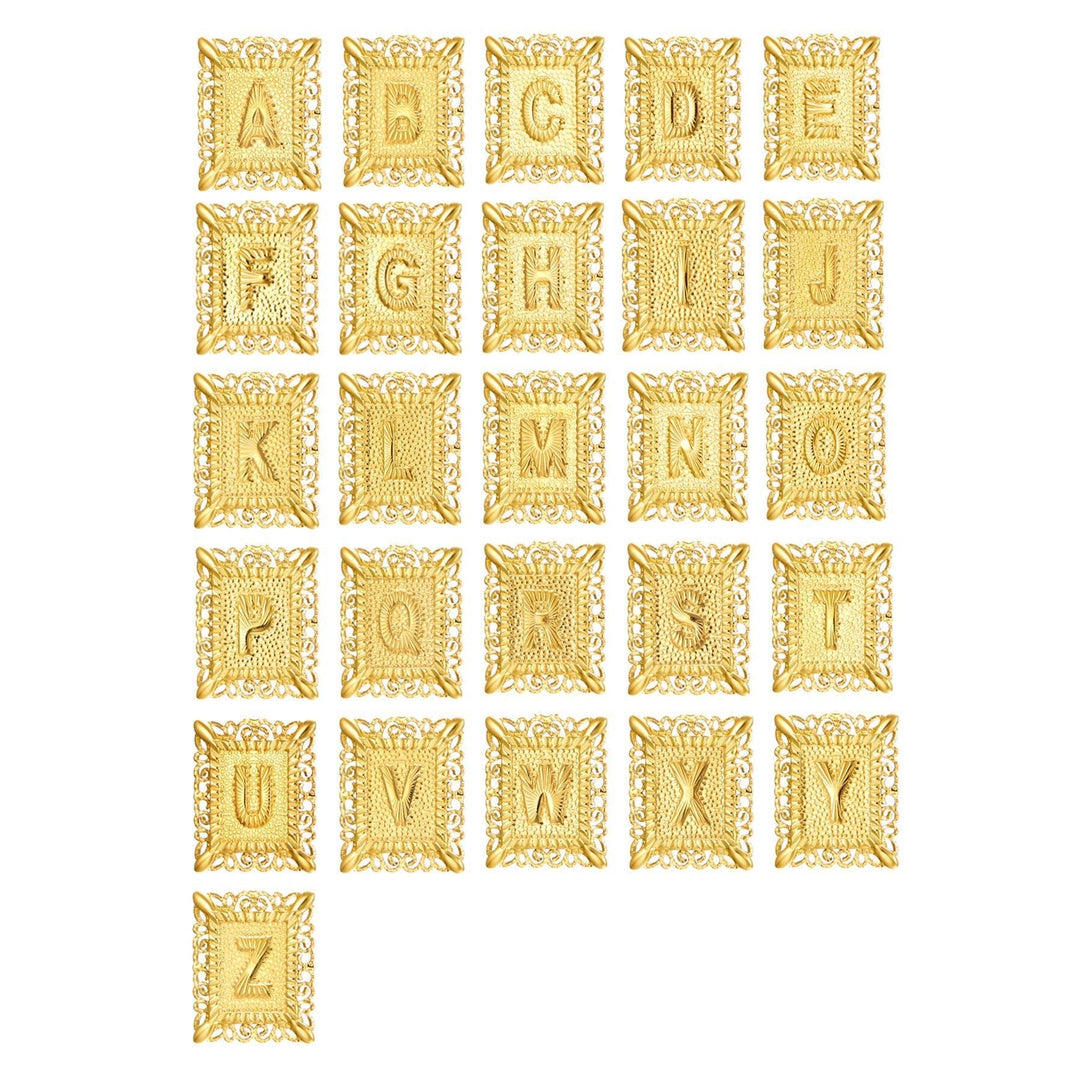 Karnz | 2pc 14k Initialen & Kreuz Anhänger Set