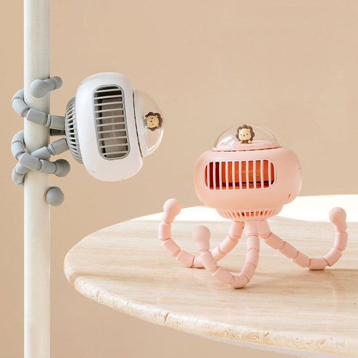 Tragbarer aufladbarer Clip-Kinderwagenventilator mit 130° Oszillation & flexiblem Stativ | Karnz