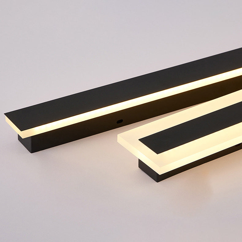 Lange, rechteckige LED-Wandleuchte aus Aluminium und Acryl für den Garten