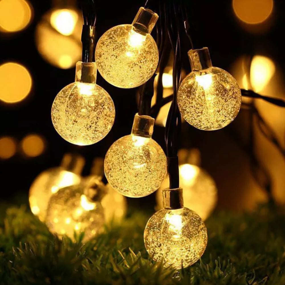 Solar-Lichterkette mit Kugelleuchten - 5M-20 LED / 7M-50 LED / 12M-100 LED | Karnz