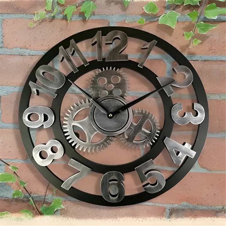 Wanduhr im Zahnraddesign – Industriedesign für stilvolle Wanddekoration | Karnz