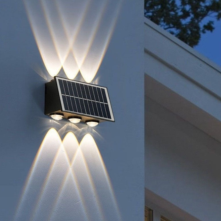 Zeitgenössische industrielle Solar wasserdichte ABS Säulen LED Wandlampe für den Außenbereich | Karnz