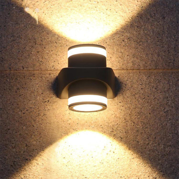 Moderne zylindrische Druckguss-Aluminium LED wasserdichte Außen-Garten-Wandleuchte | Karnz