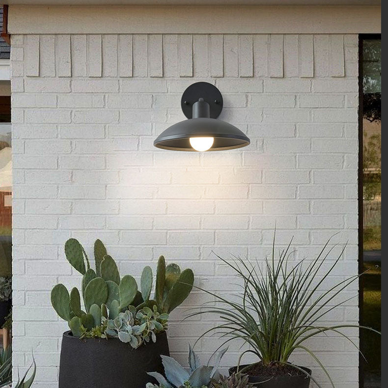 Moderne Minimalistische Wasserdichte Runde Eisen 1-Lampe Wand Sconce Lampe Für Außenpatio | Karnz