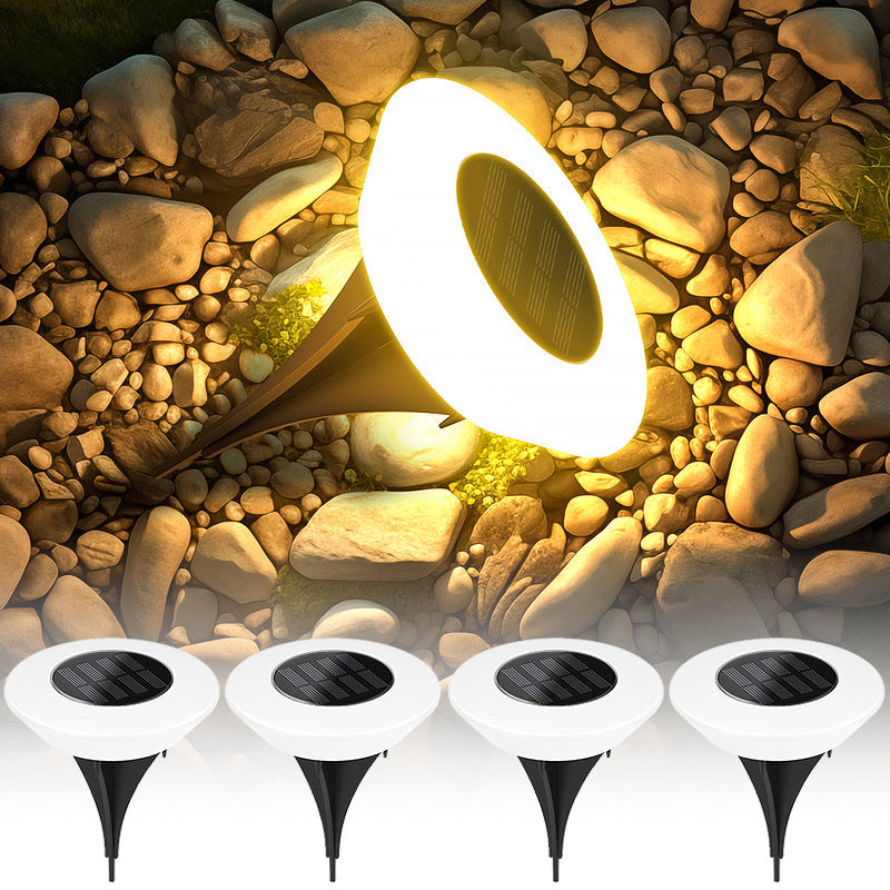 Solarbetriebene, wasserdichte, runde LED-Gartenleuchte aus PP/PS für den Außenbereich