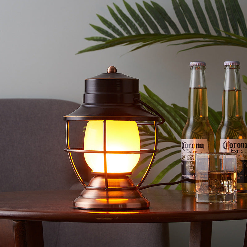 Traditionelles Bauernhaus Wasserdichte Wiederaufladbare Eisen Acryl Zylinder LED Tischlampe Für Unterhaltungsraum | Karnz