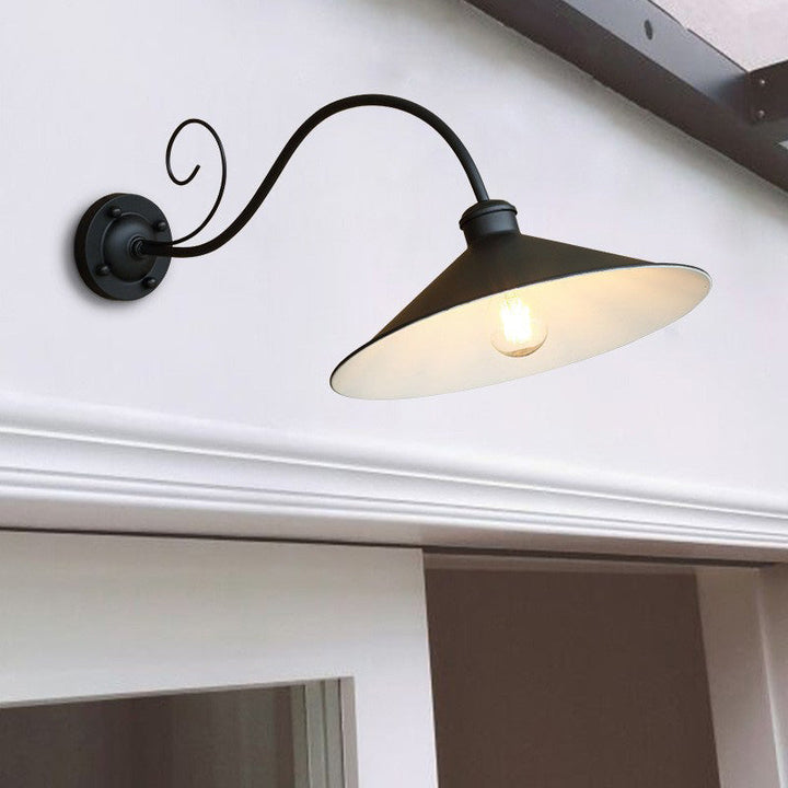 Zeitgenössische Retro Wasserdichte Eisen Runde 1-Licht Wand Sconces Lampe Für Garten | Karnz