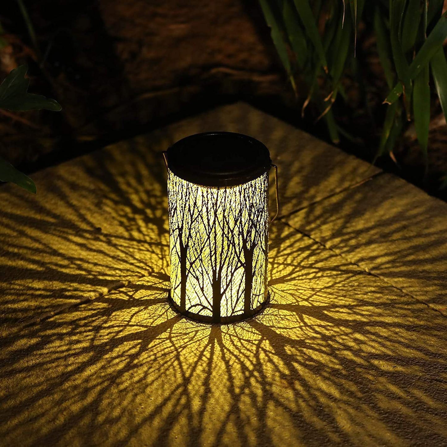 Moderne Art Deco Solar Zylinder Skelett Laterne Eisen LED Außen Landschaft Licht Für Garten | Karnz