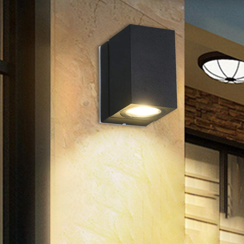 Moderne Einfachheit Wasserdichte Einstellbare Winkel Quadratische Aluminium LED Wandlampe Für Außenpatio | Karnz