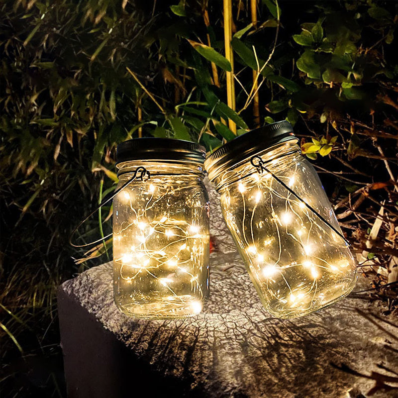 Moderne Art Deco Wasserdichte Solar Glas Edelstahl Kupferdraht Stern LED Lichterkette Außenbeleuchtung Für Garten | Karnz