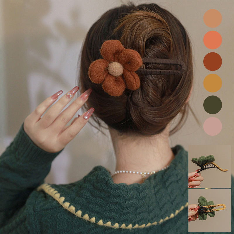 Elegante Plüschblumen-Haarspangen Karnz