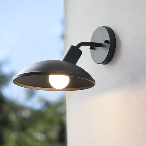 Moderne Minimalistische Wasserdichte Runde Eisen 1-Lampe Wand Sconce Lampe Für Außenpatio | Karnz