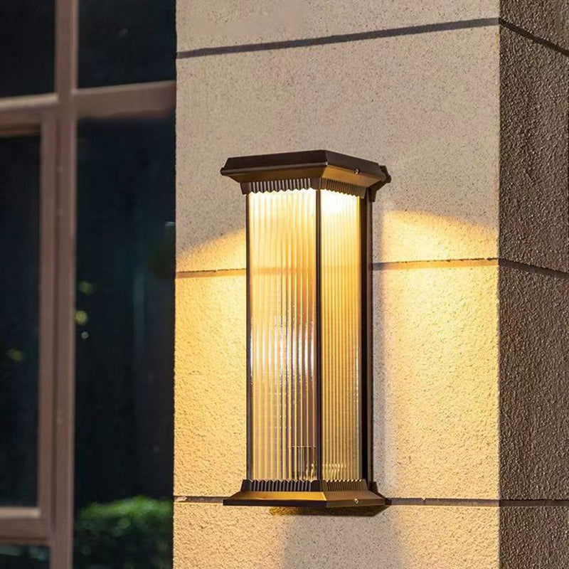 Modern Minimalist Wasserdicht Rechteck Aluminium Glas 1/2 Licht Außen Wand Sconce Lampe Für Garten | Karnz
