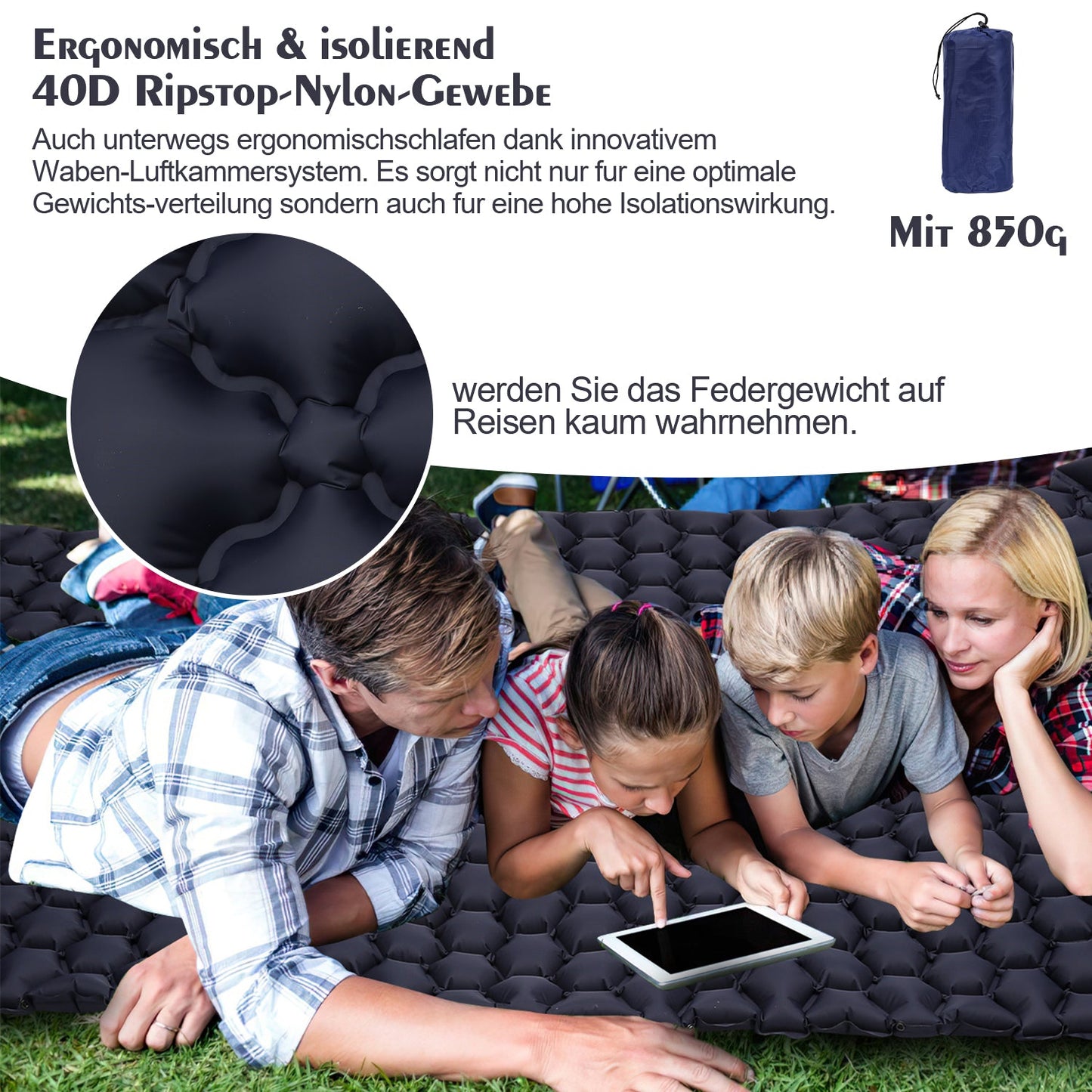 Schlafmatte Campingmatte Fusspumpe | Karnz