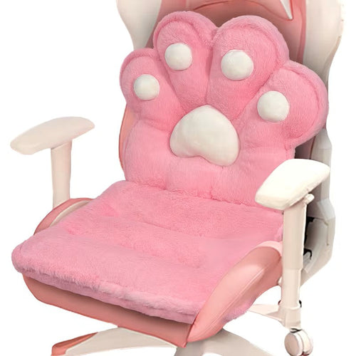 L-förmiges Katzenpfoten-Kissen – kuschelig und weich | Flauschiges Sitzkissen für Gaming-Stühle und Sofas | Karnz