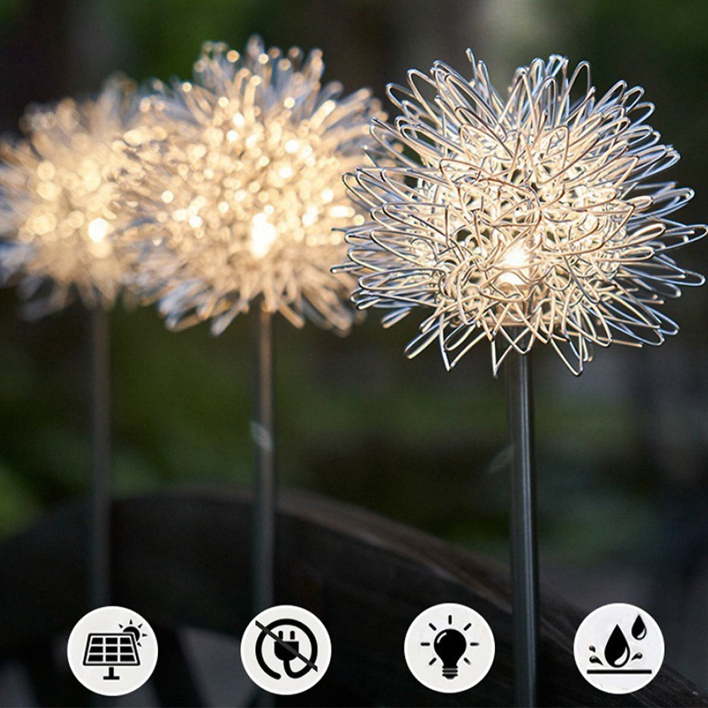Solar LED Gartenlampe ( 2 Stück) Löwenzahn-Design mit Spieß | Karnz