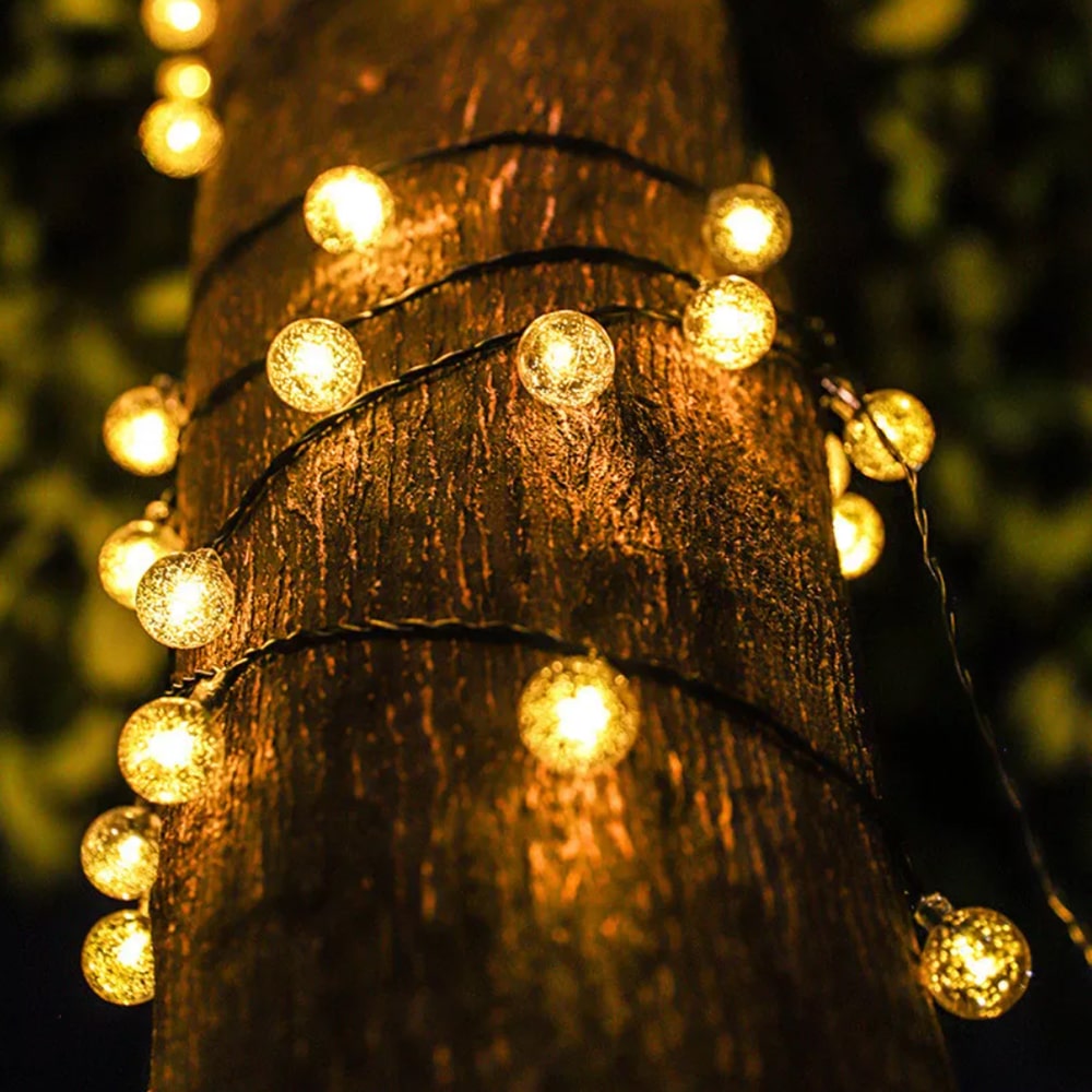 Solar-Lichterkette mit Kugelleuchten - 5M-20 LED / 7M-50 LED / 12M-100 LED | Karnz