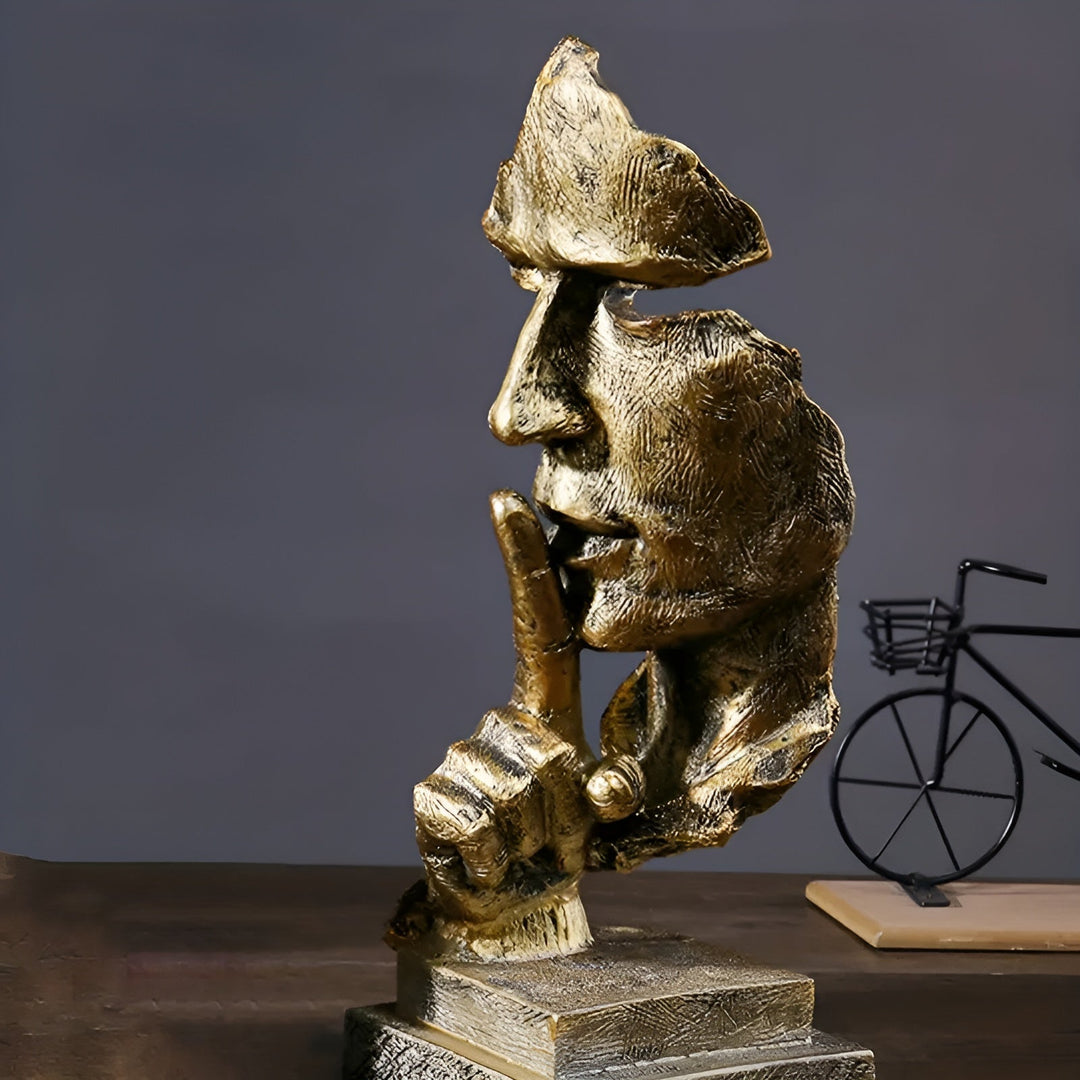 Abstrakter Denker Skulptur – Moderne Deco Figur aus Harz | Perfekt für Wohnzimmer & Büro | Karnz