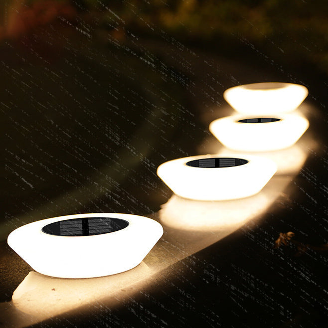 Solarbetriebene, wasserdichte, runde LED-Gartenleuchte aus PP/PS für den Außenbereich