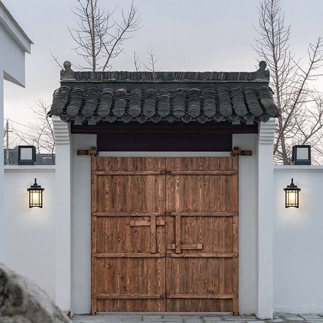 Moderner wasserdichter Solar-Aluminium-Chinesischer Pavillon Form 1-Licht-Wand sconces Lampe | Karnz