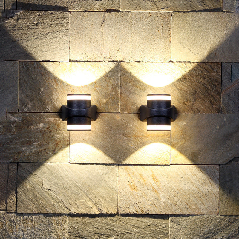 Moderne zylindrische Druckguss-Aluminium LED wasserdichte Außen-Garten-Wandleuchte | Karnz